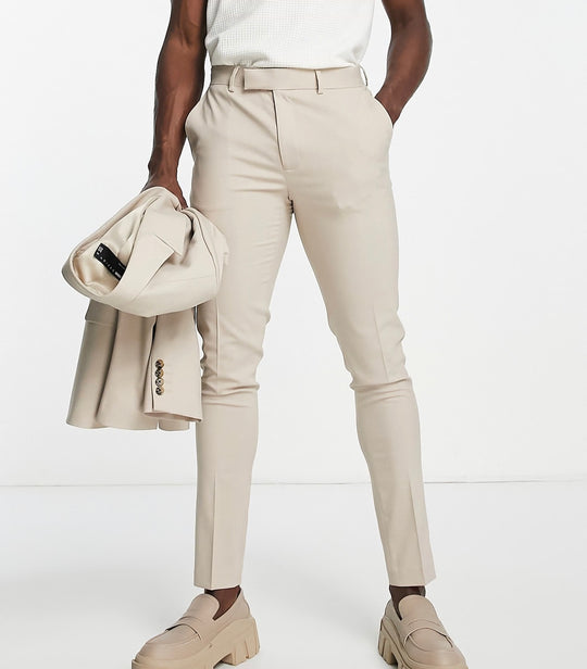 ASOS DESIGN skinny suit trousers in stone