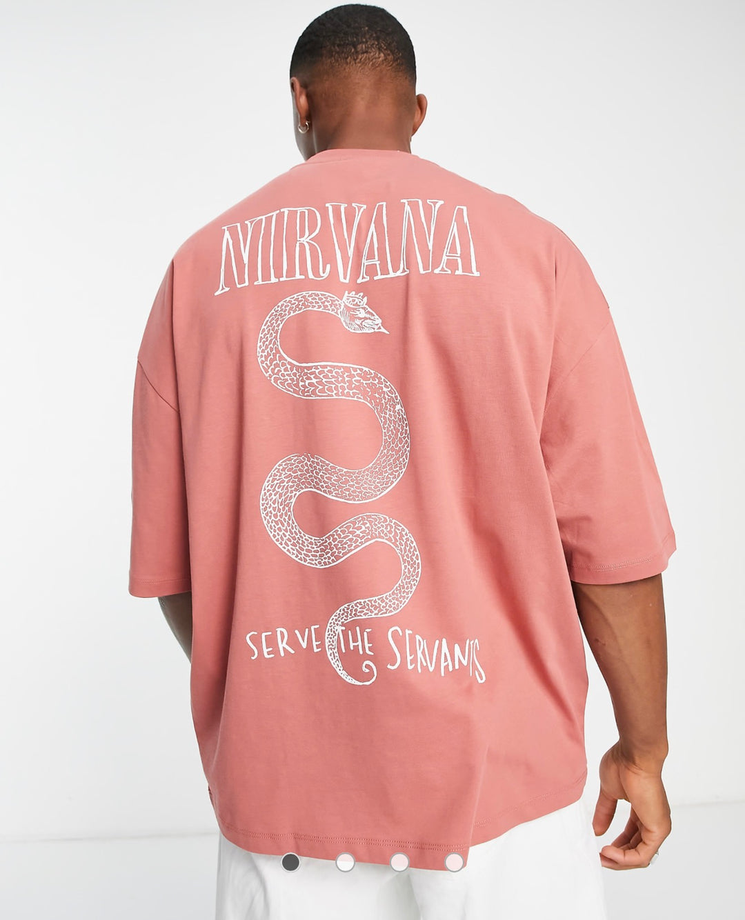 ASOS DESIGN oversized T-shirt with Nirvana print in red