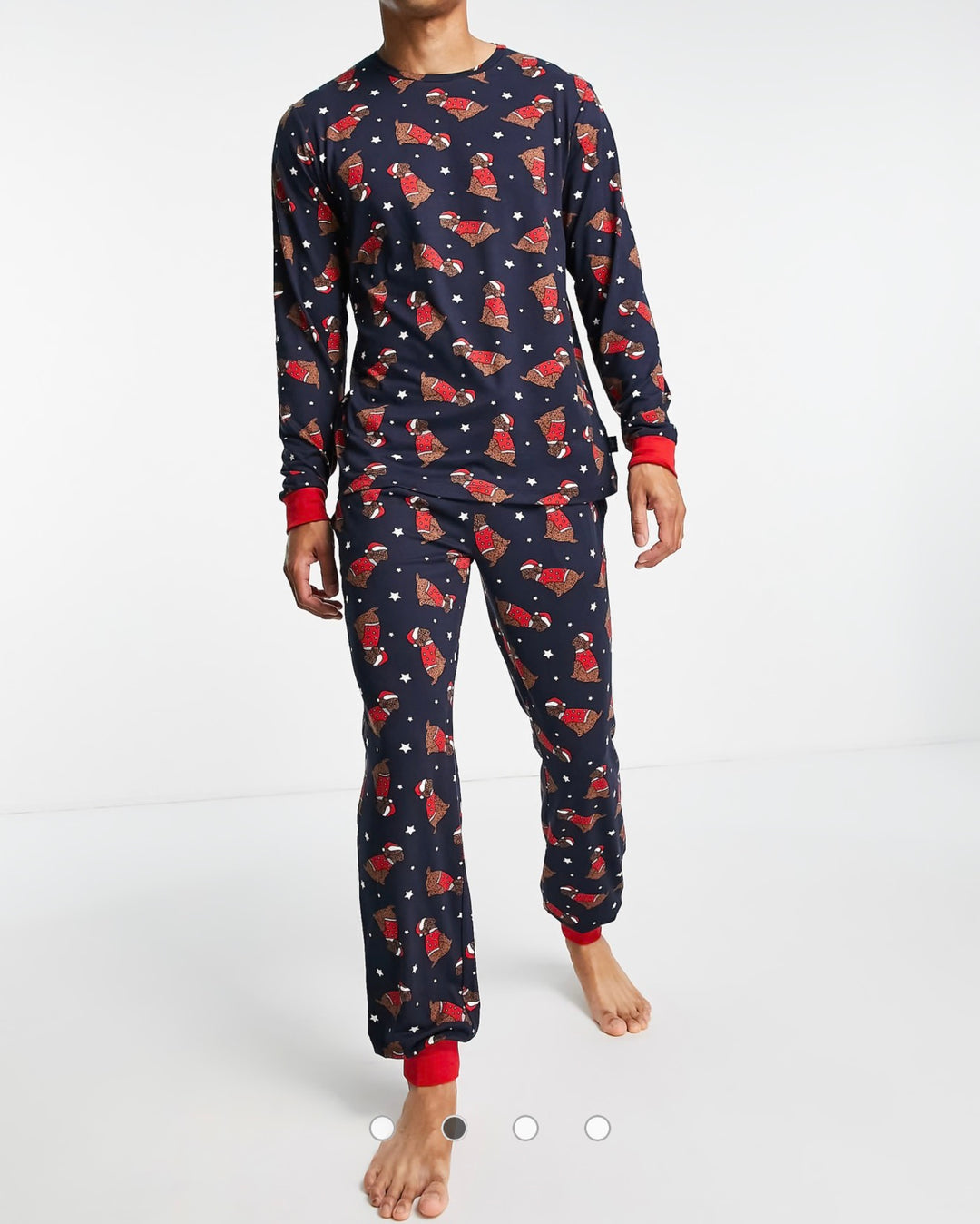 Chelsea Peers Christmas lounge set in cockapoo dog print