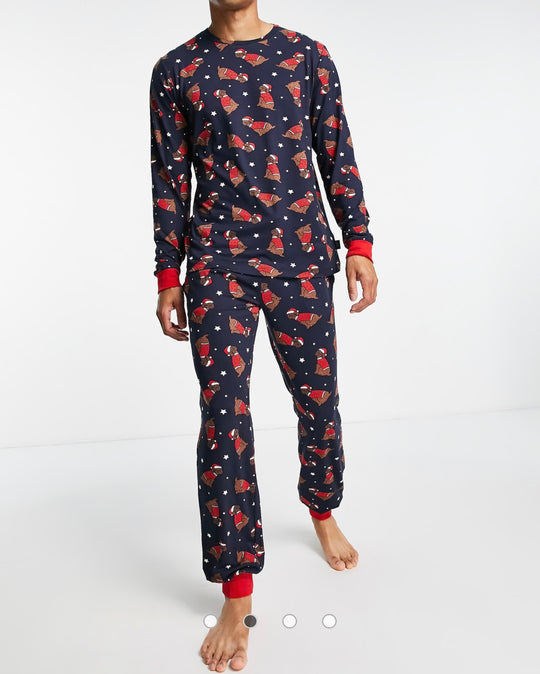 Chelsea Peers Christmas lounge set in cockapoo dog print