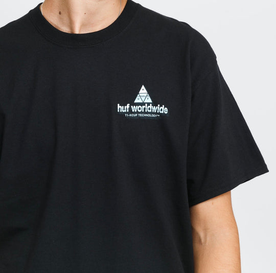 HUF peak tech back print t-shirt in black