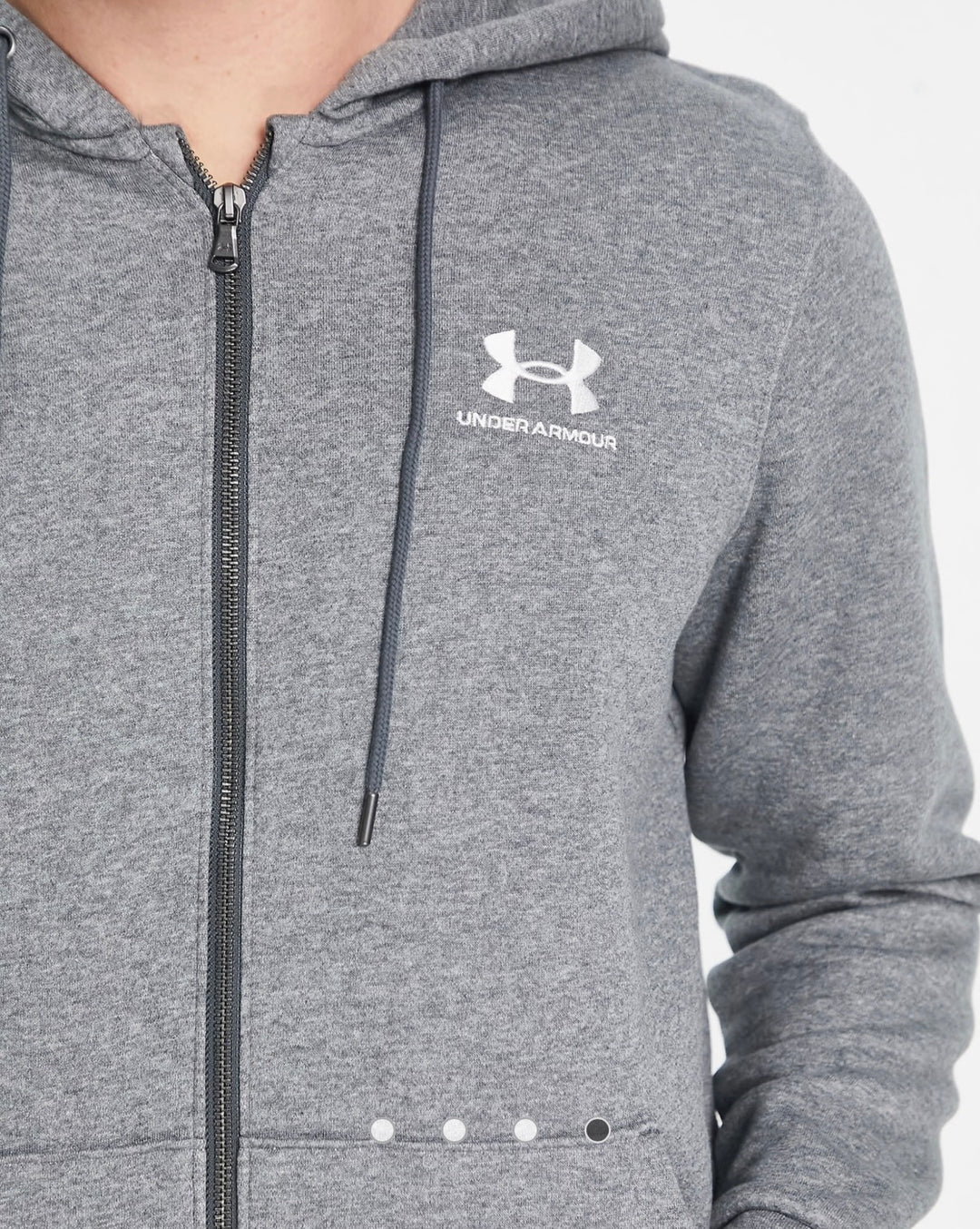 Under Armour Training Essential fleece full zip hoodie in gray marl