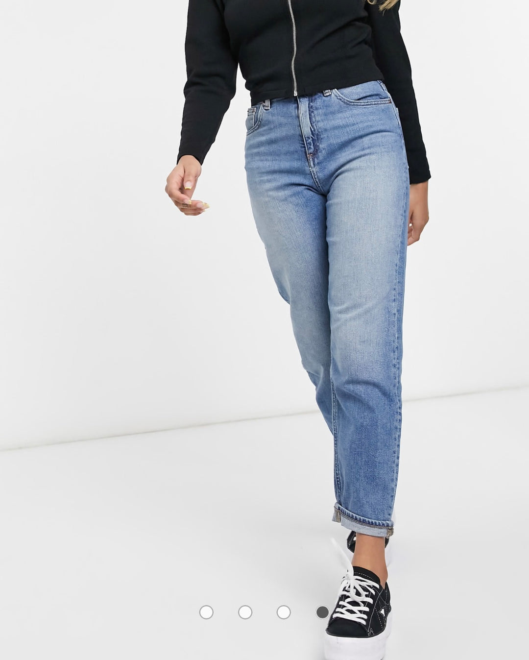 ASOS DESIGN Petite high rise farleigh in midwash