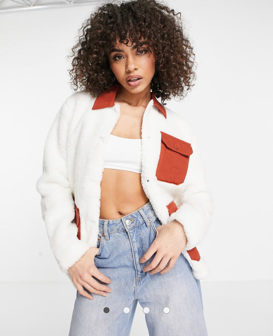 Vans Emma sherpa jacket in cream