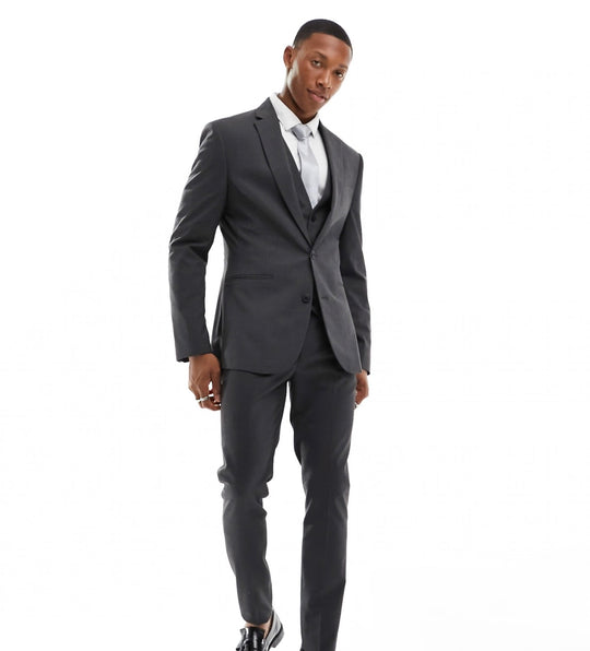 ASOS DESIGN skinny suit trouser in charcoal