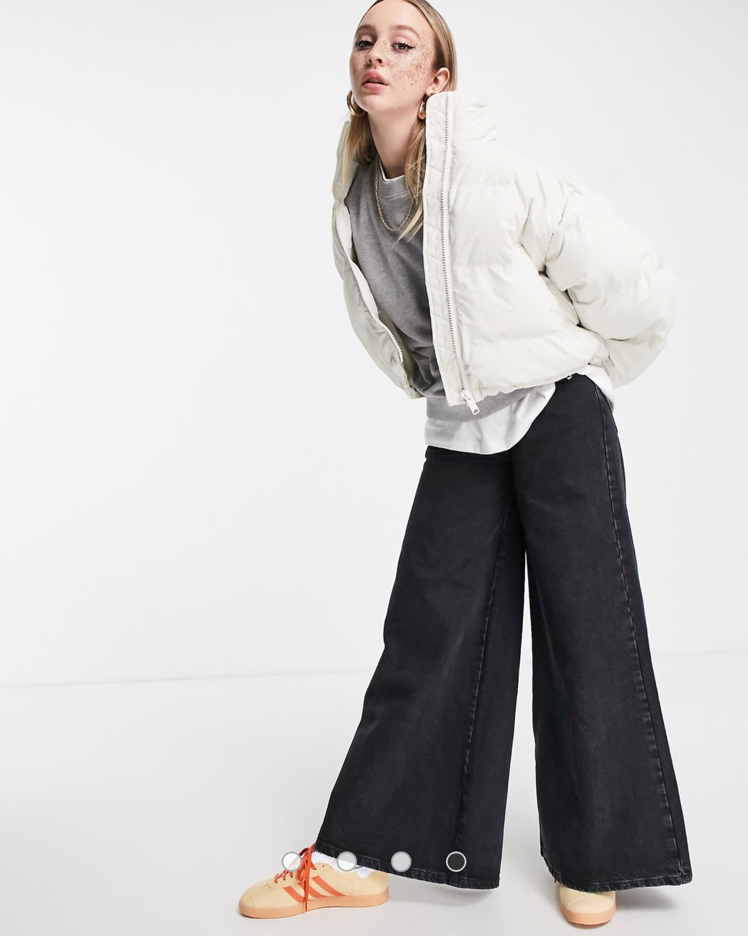 Weekday Promis padded jacket in cream