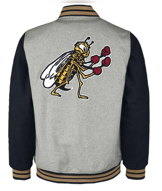 Vans checkerboard varsity jacket with back print