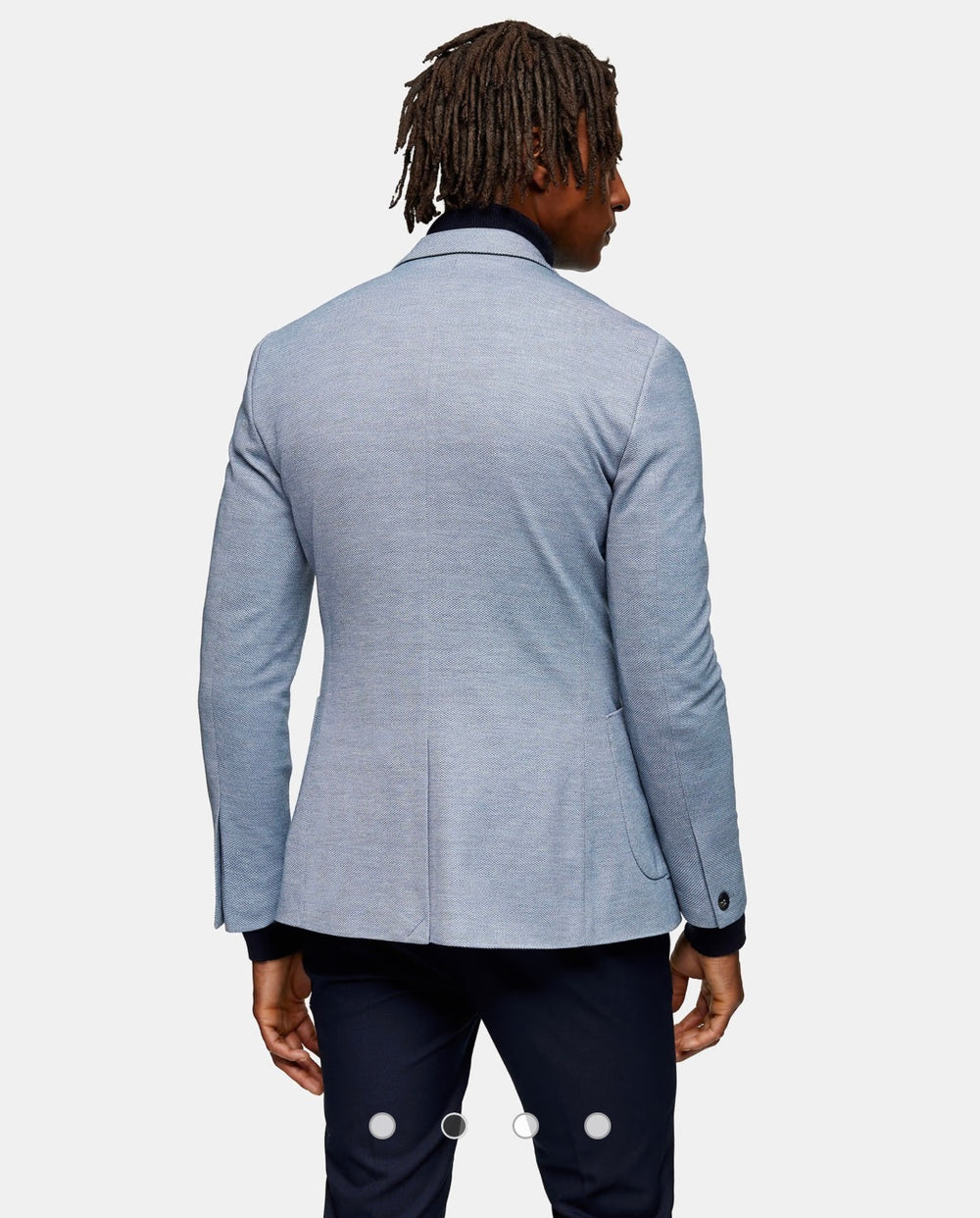 Topman skinny single breasted blazer in blue marl