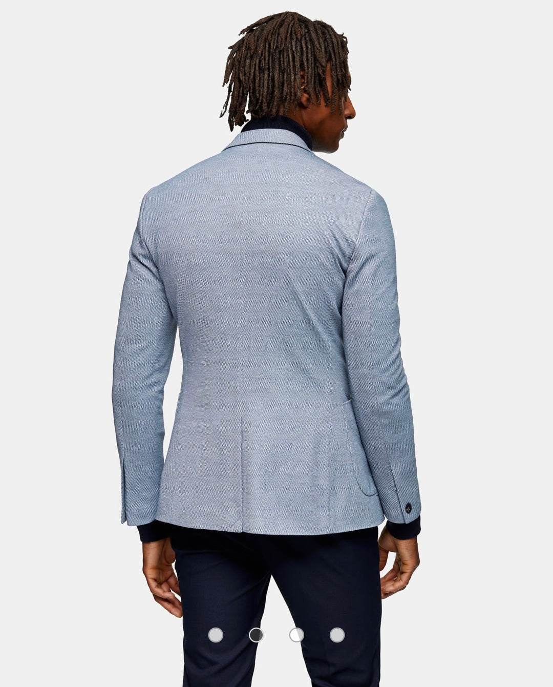 Topman skinny single breasted blazer in blue marl