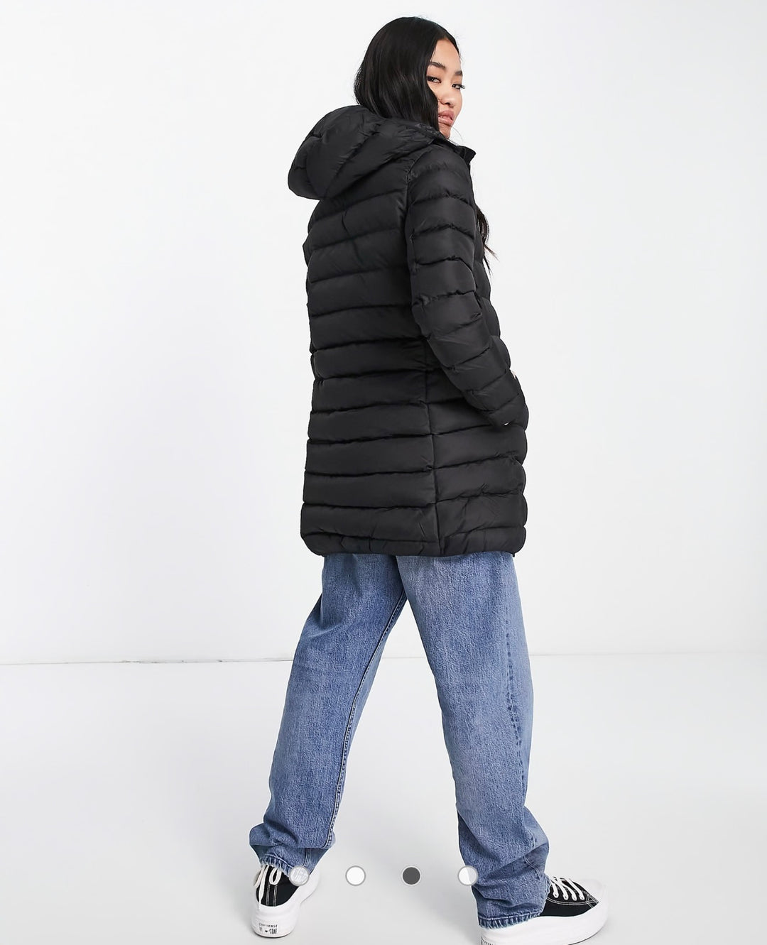 Brave Soul grant long puffer jacket in black