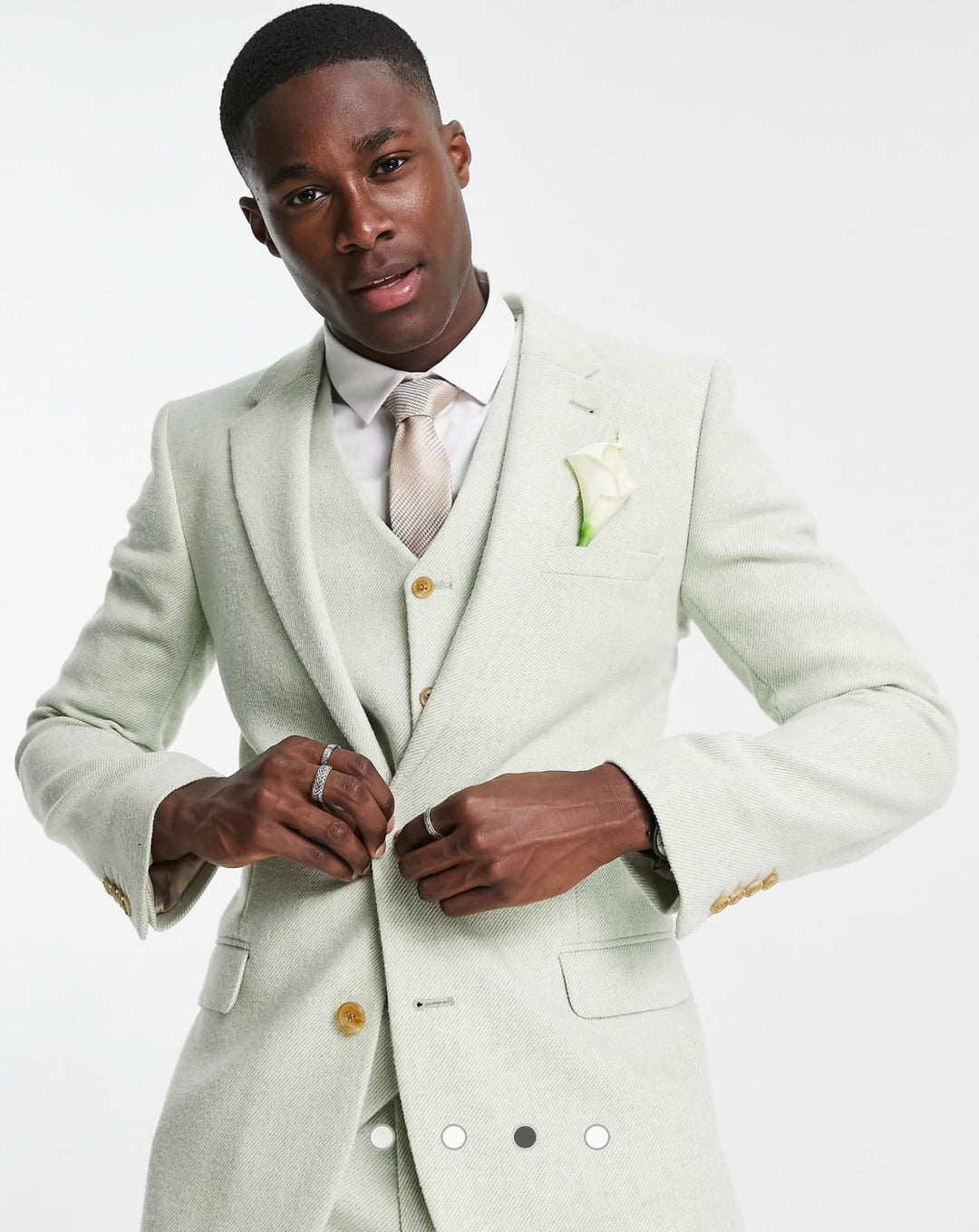 ASOS DESIGN wedding super skinny wool mix suit jacket in pastel green twill