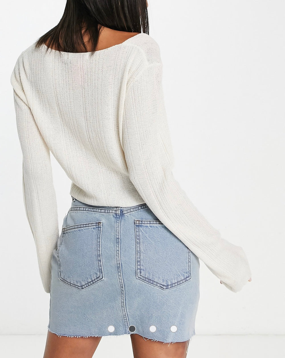 ASOS DESIGN denim 'original' mini skirt in midwash