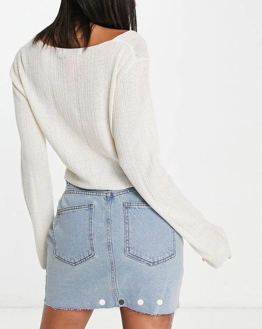 ASOS DESIGN denim 'original' mini skirt in midwash