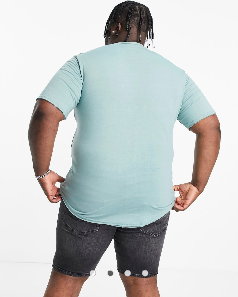 Le Breve Plus longline raw edge t-shirt in dark mint