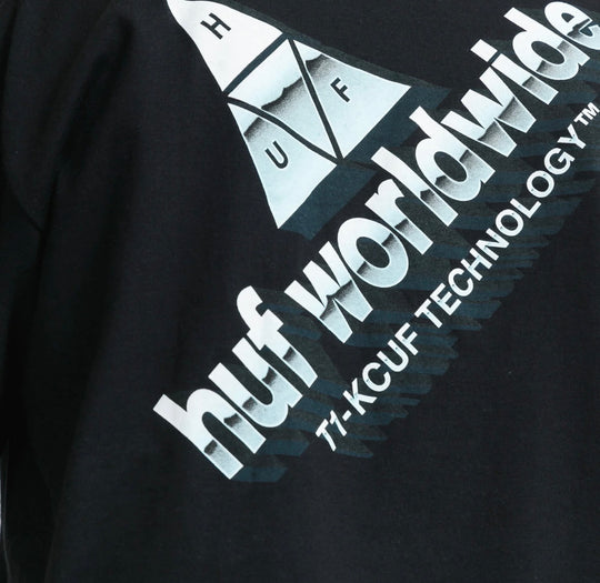 HUF peak tech back print t-shirt in black