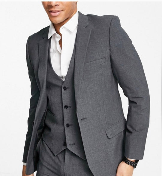 ASOS DESIGN super skinny suit jacket in charcoal