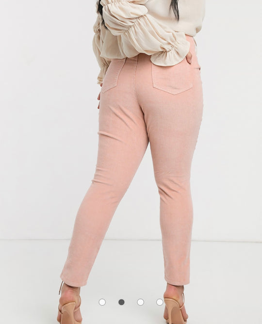 ASOS DESIGN rivington cord jegging in pink
