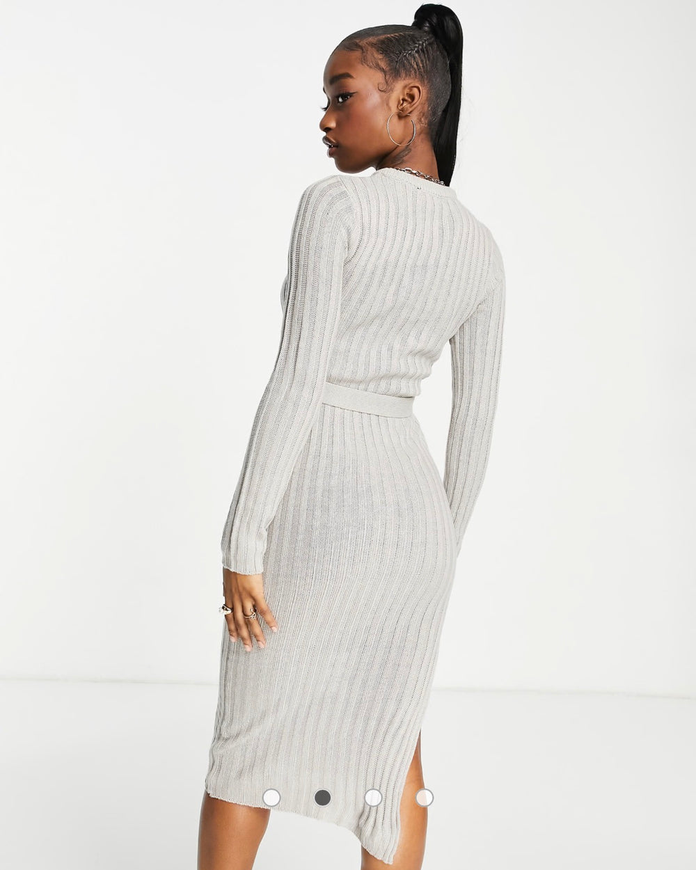 Brave Soul eddie side split knitted dress