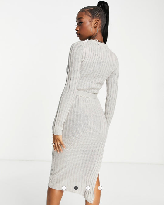 Brave Soul eddie side split knitted dress