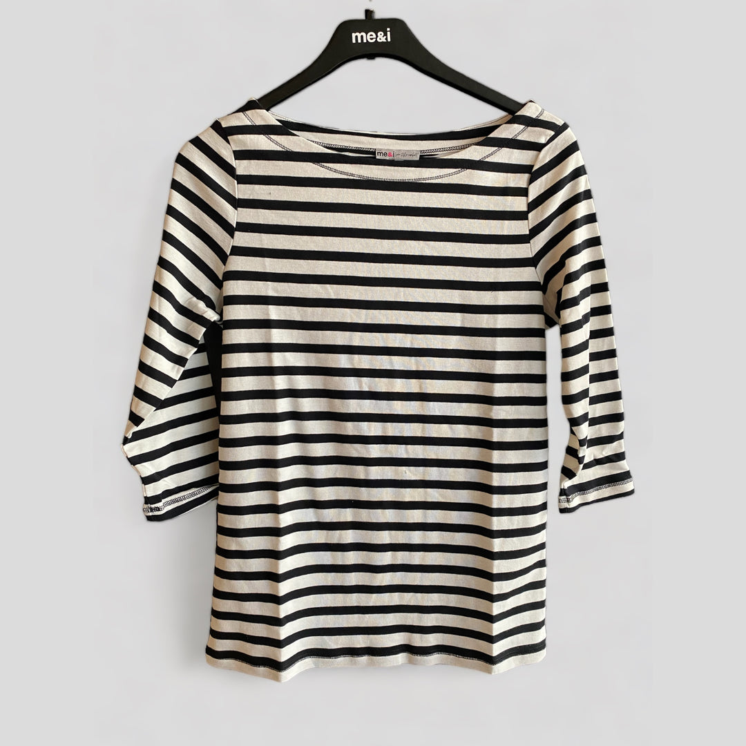 Boat neck striped top 211609 RR 9