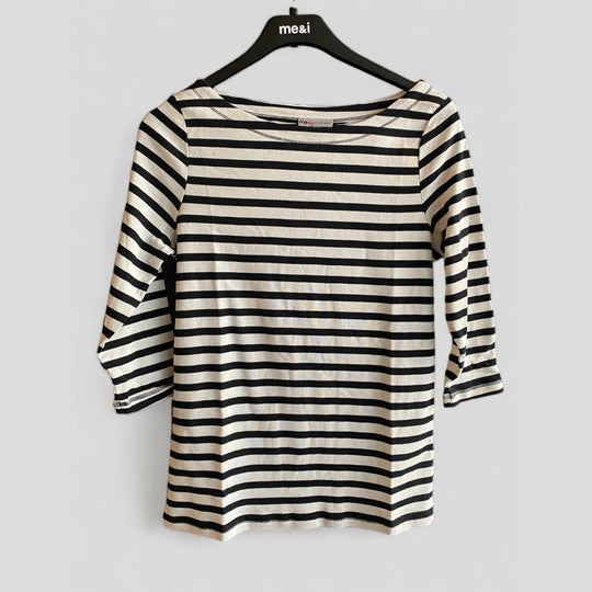 Boat neck striped top 211609 RR 9