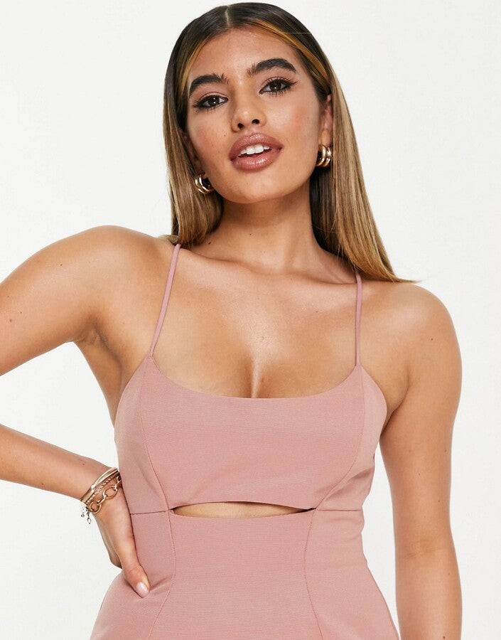ASOS DESIGN mini structured dress with under bust cut out detail