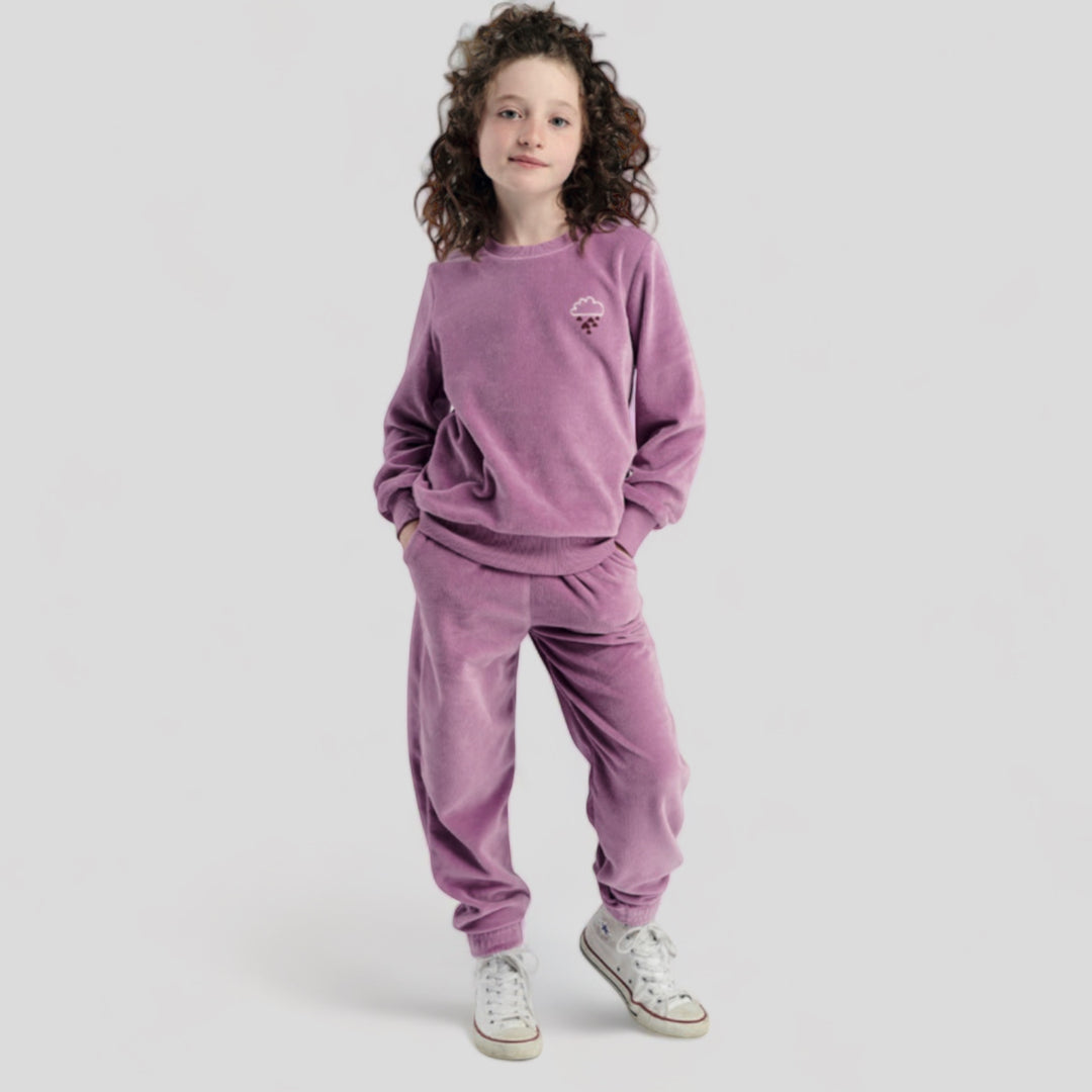 Set velour sweatshirt+pants junior - D 12