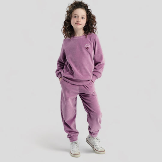 Set velour sweatshirt+pants junior - D 12