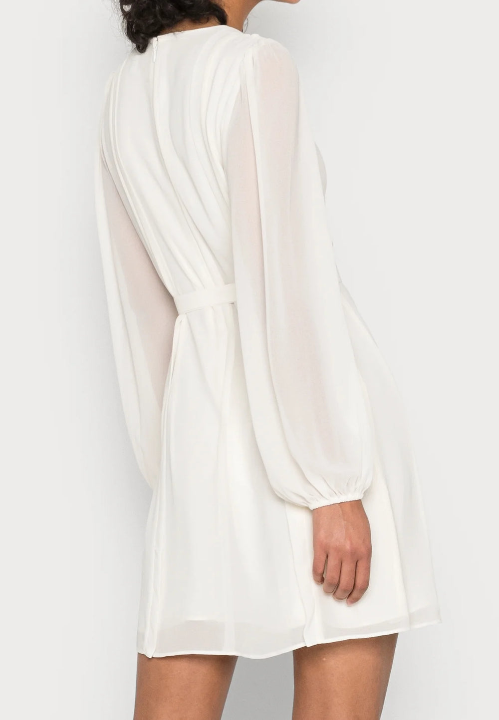 Forever New Curve Ainsley Pleated Skater Dress in Porcelain