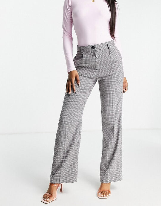 Miss Selfridge check dad trouser in Pink Check