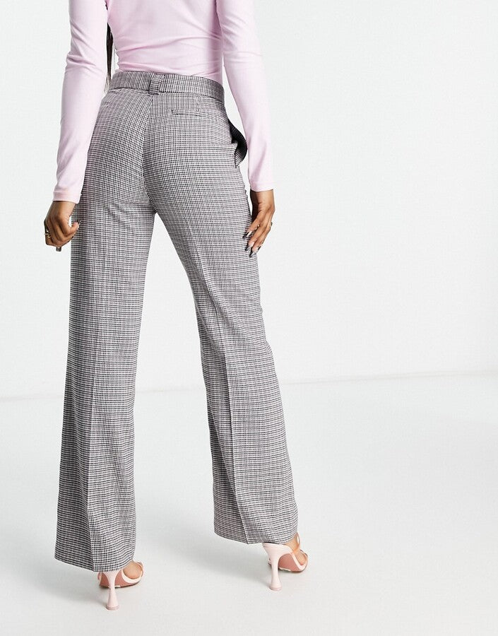 Miss Selfridge check dad trouser in Pink Check