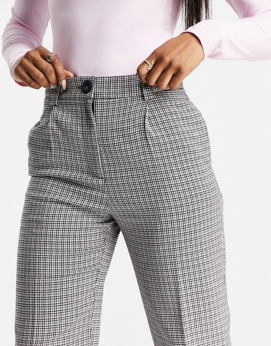 Miss Selfridge check dad trouser in Pink Check