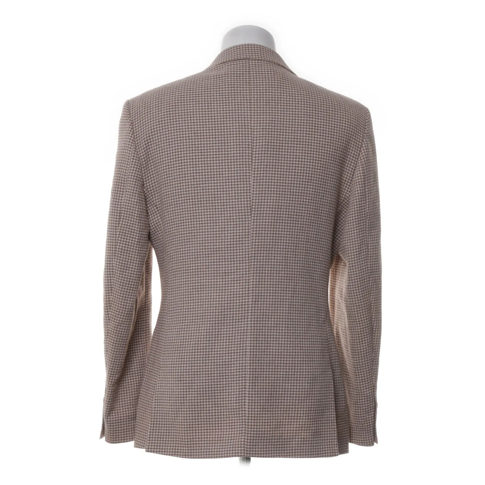 ASOS DESIGN skinny wool mix suit jacket in stone dogtooth