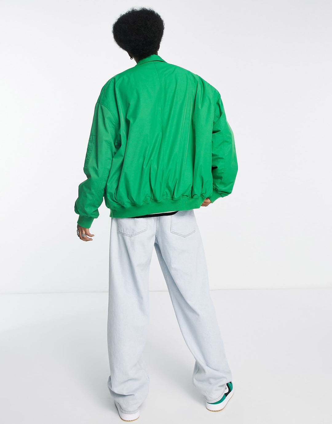 ASOS DESIGN Oversized Green Bomber Jacket