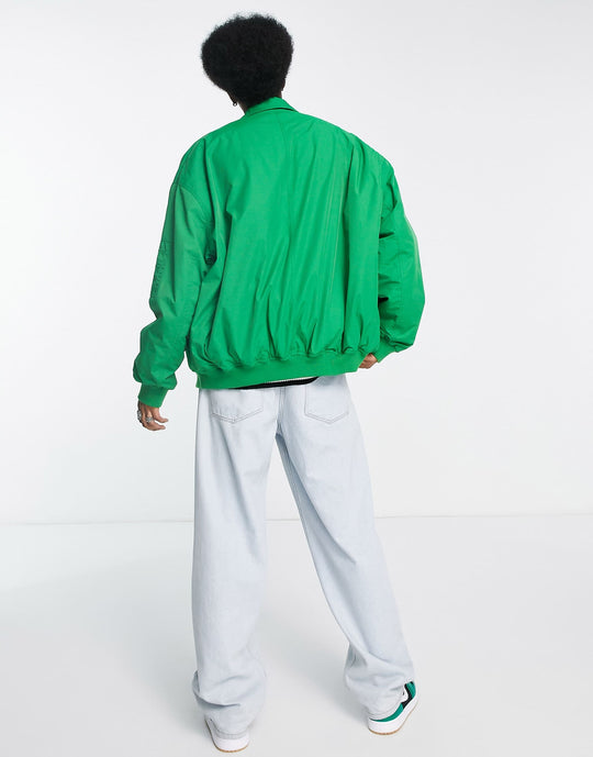 ASOS DESIGN Oversized Green Bomber Jacket