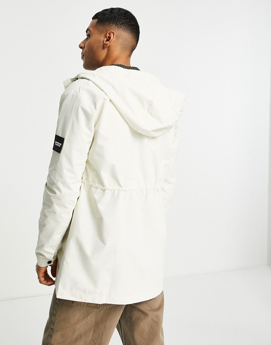 Jameson Carter cream lightweight rain jacket