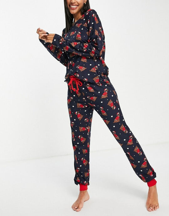 Chelsea Peers Christmas lounge set in cockapoo dog print