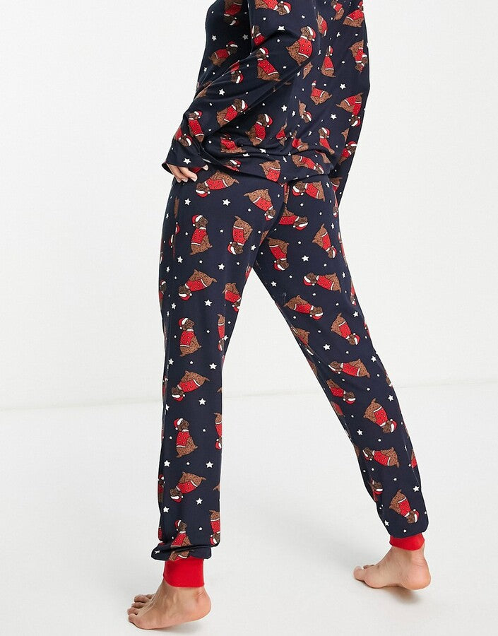 Chelsea Peers Christmas lounge set in cockapoo dog print