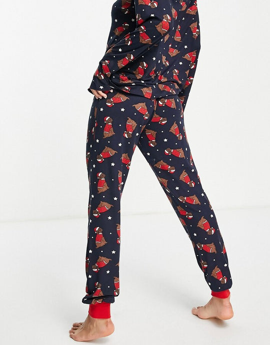 Chelsea Peers Christmas lounge set in cockapoo dog print