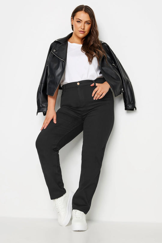 Yours Ruby Straight Leg Jeans in Black