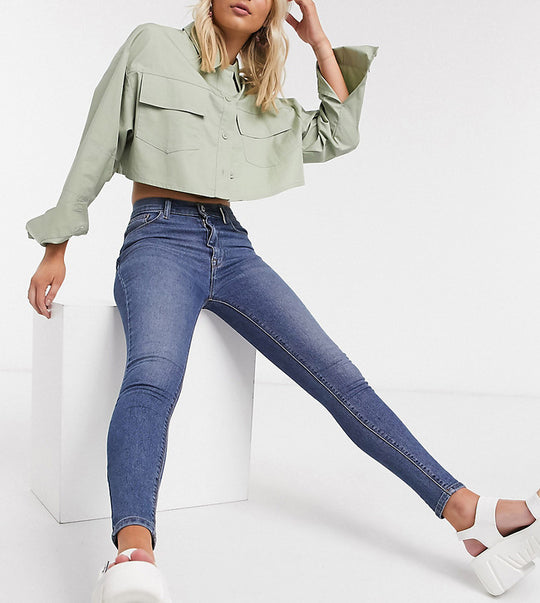 COLLUSION X001 highwaisted skinny jeans in blue