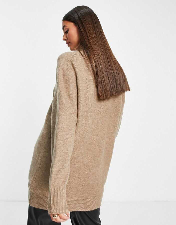 ASOS DESIGN Tall co-ord oversized cardigan with button through in taupe