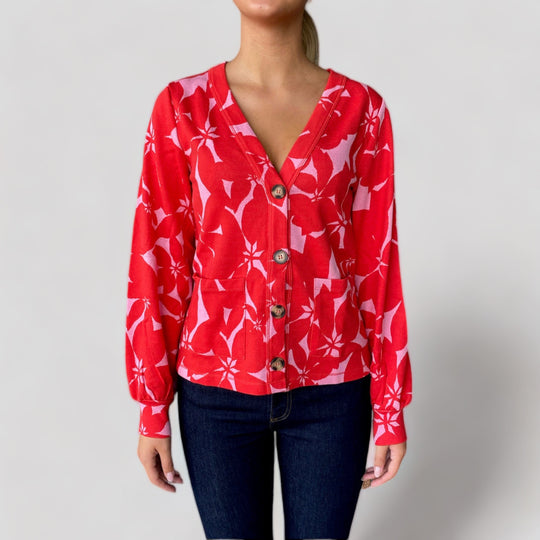 Graphic Flower cardigan - 211602 RR 18