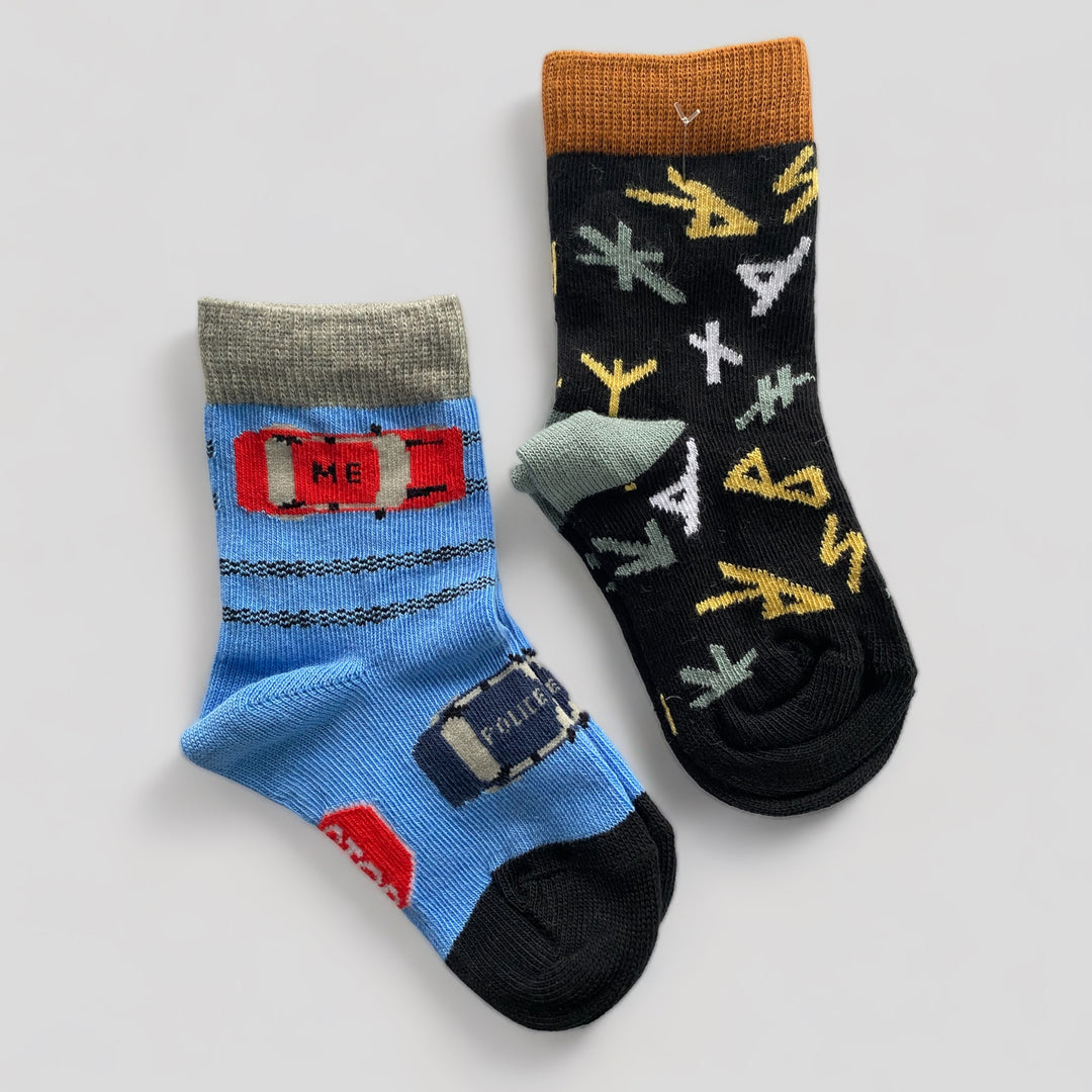 Kids socks with runes & road -211502 - Y