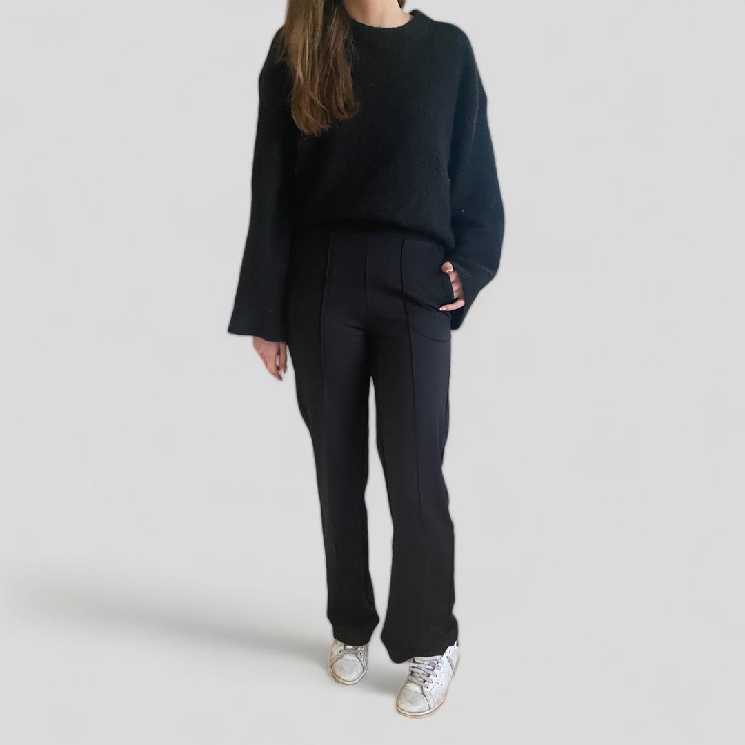 Pintuck wide pants - 202802 - Y