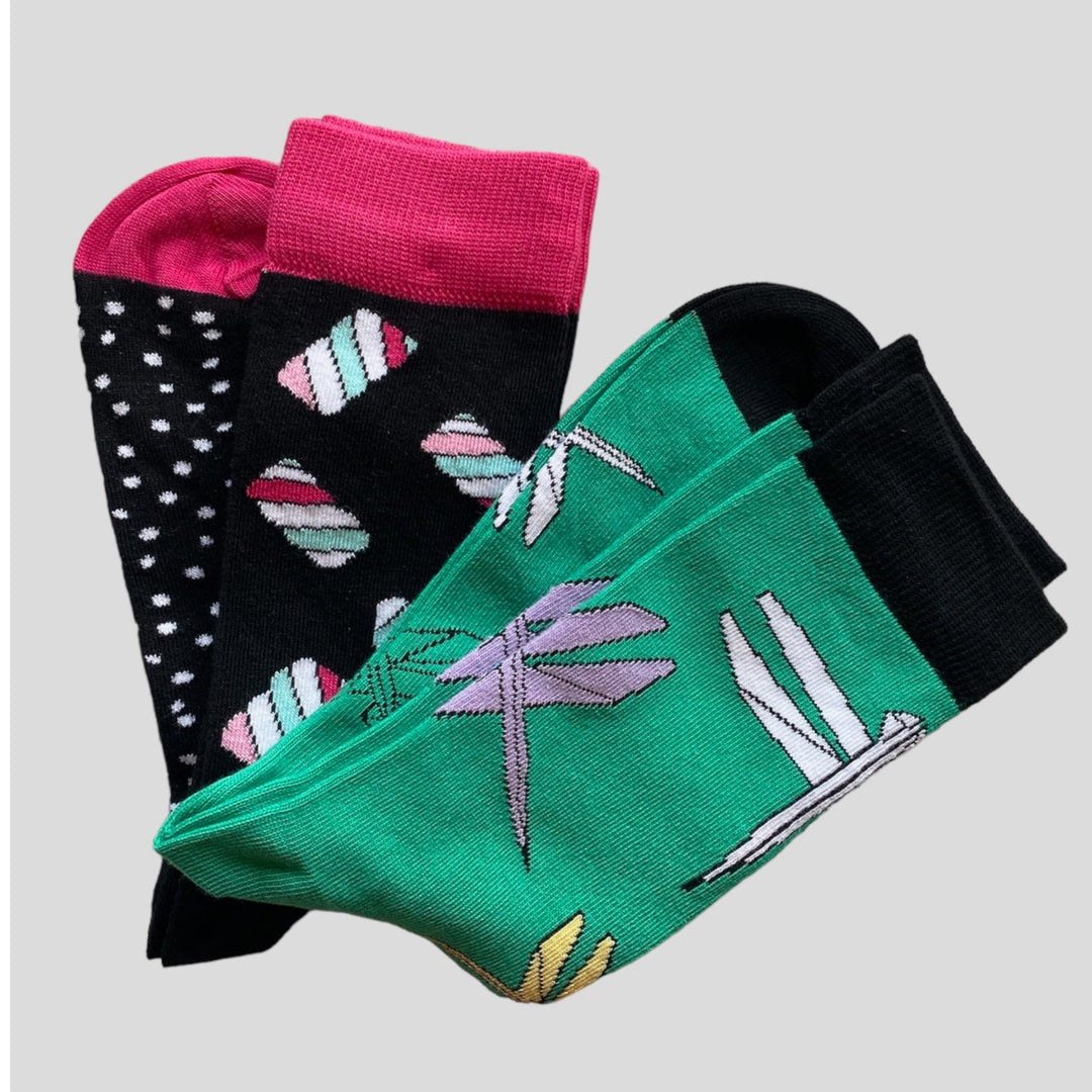 Adult socks with dragon fly, marshmallow. - 211901