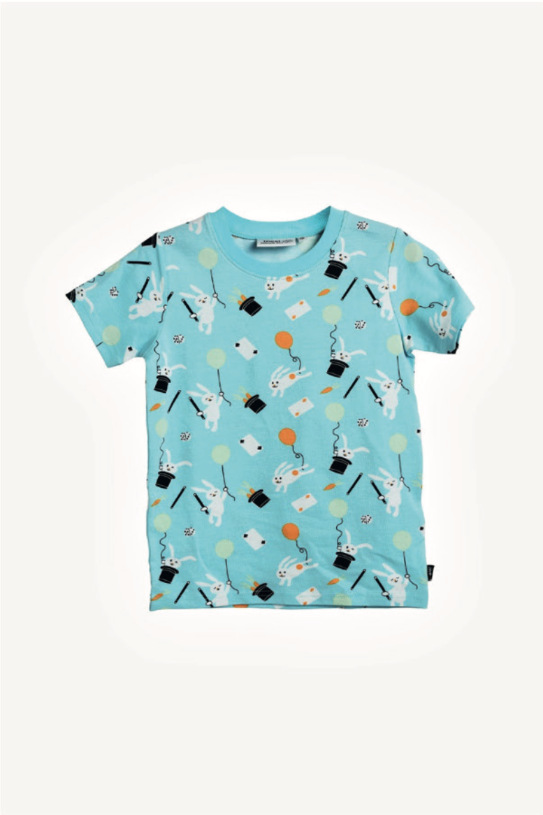 Bunny t-shirt turquoise kids - 231110 Y